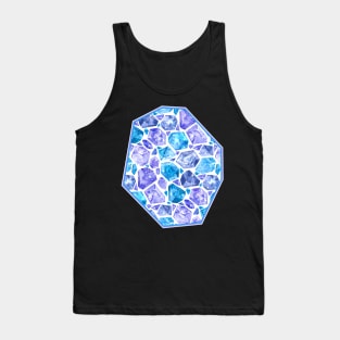 Butterflies Suspended in Geometric Gems - Sapphire and Amethyst Tank Top